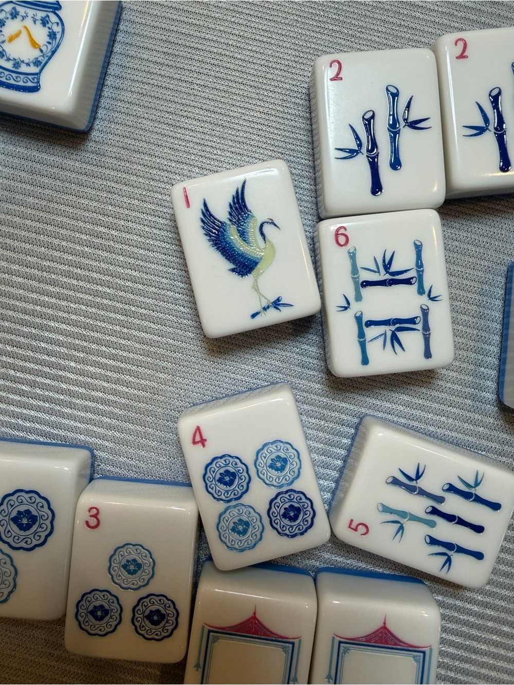 Mahjong set 160 tiles  Comes with blanks. Lovely Blue and white Chinoiserie - Picture 6 of 12